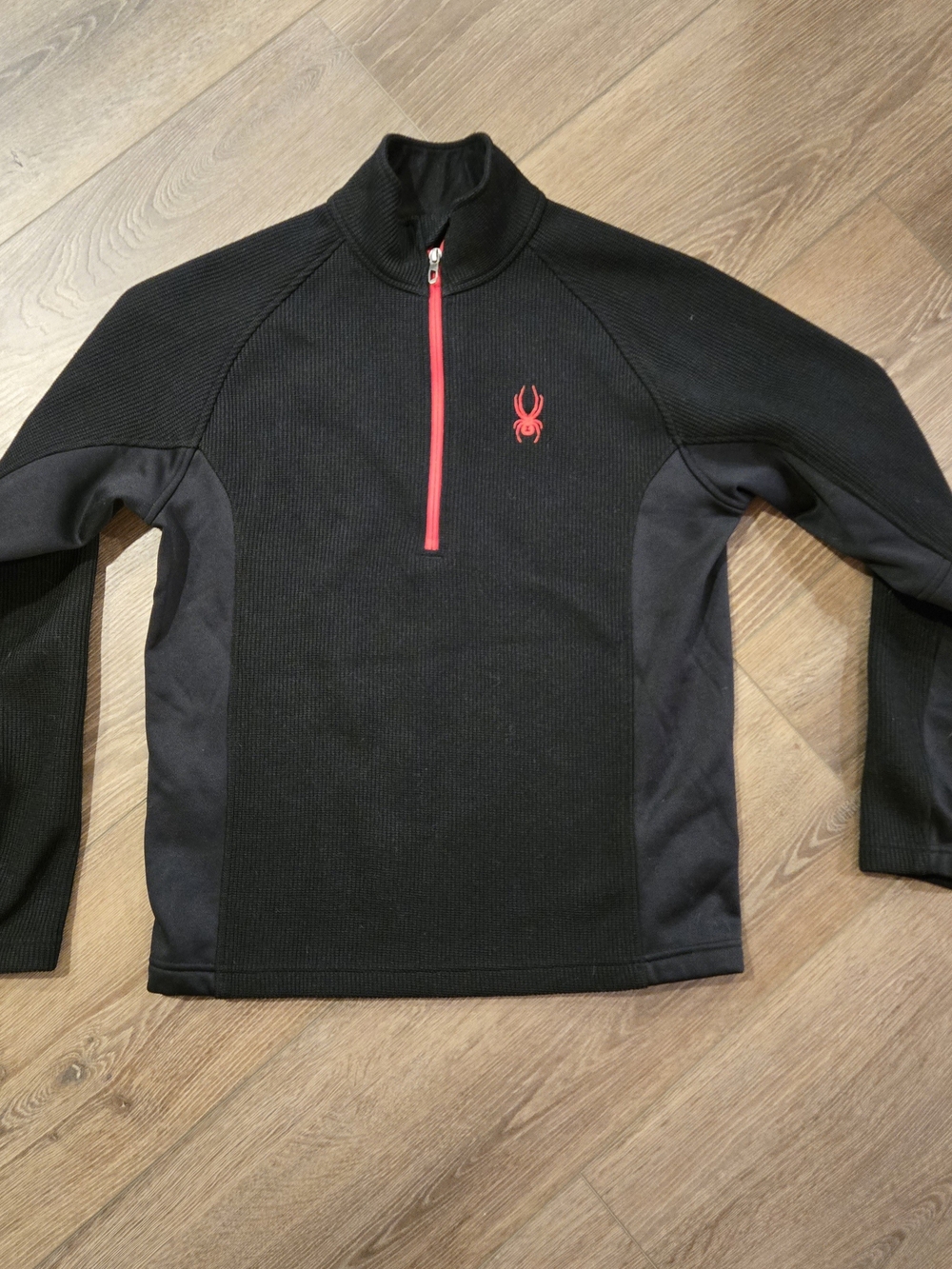 Spyder Men’s Black Zip-Up Sweater with Red Accents